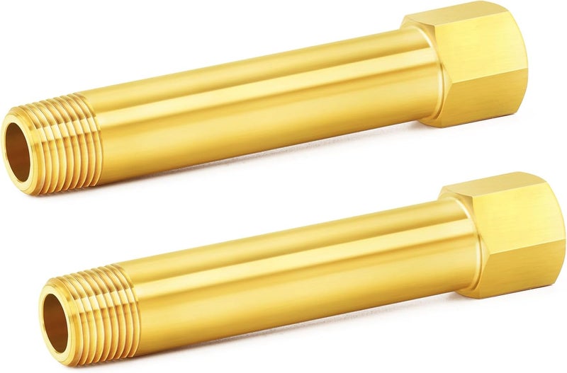 ChillWaves وصلات أنابيب نحاسية، أنبوب نيبيل طويل 1/8" NPT ذكر x 1/8" NPT أنثى خيط 4" طول (100 مم) (عبوة 2) - Image 1